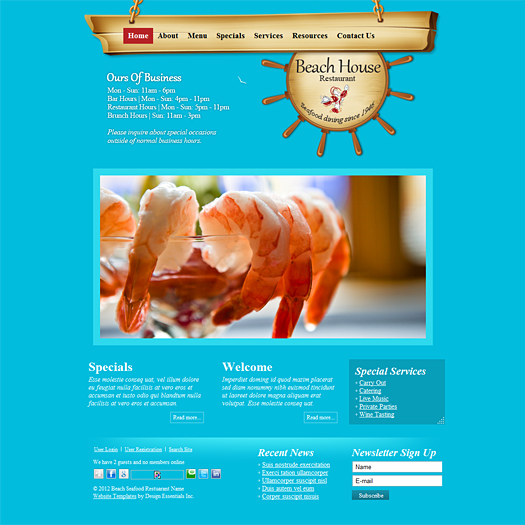 Thiết kế web nha thực phẩm - hải sản