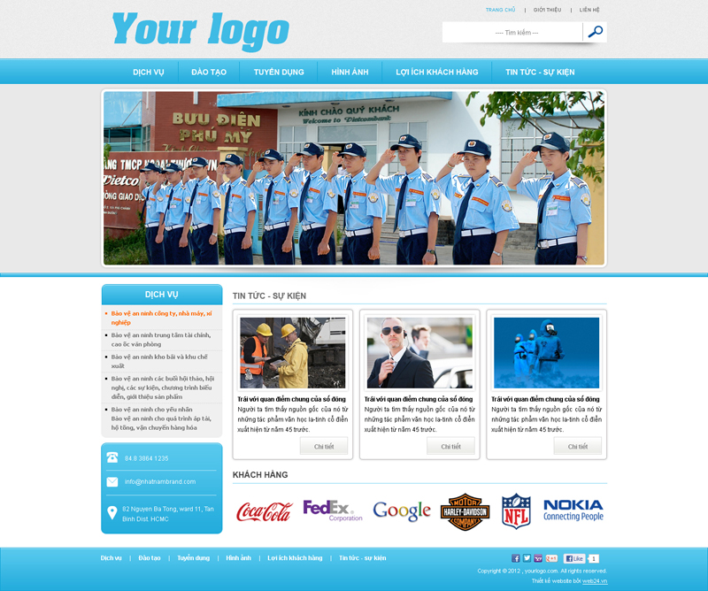 Thiết kế web dịch vụ bảo vệ - vệ sĩ